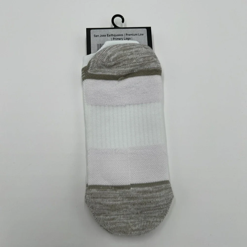 Strideline San‎ Jose Earthquakes MLS Premium Low Socks White Gray Size M/L NEW